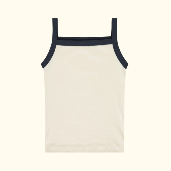 MAY CAMI IN OFF WHITE & NAVY