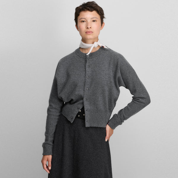 Blouson Cashmere Cardigan in Felt
