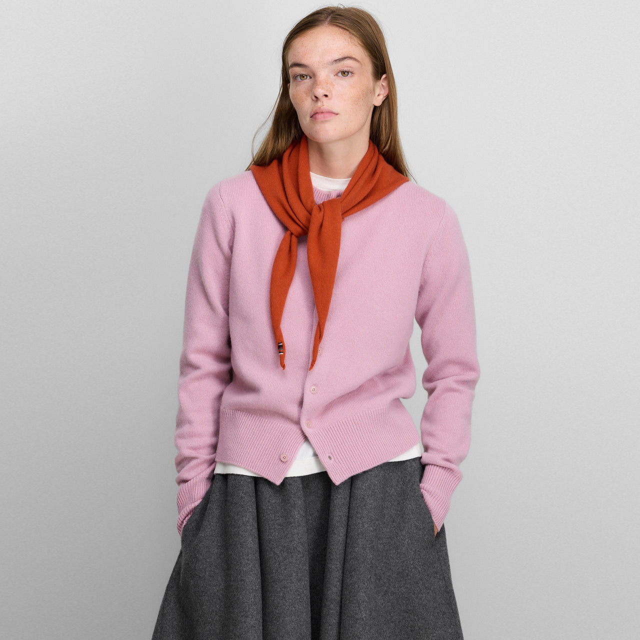 Little Lamb Cashmere Cardigan in Rosa