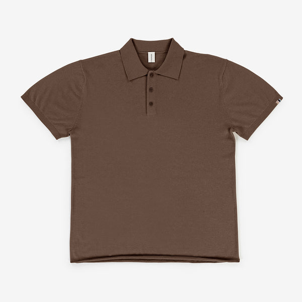 Avenue Cotton-Cashmere Polo Top in Chai
