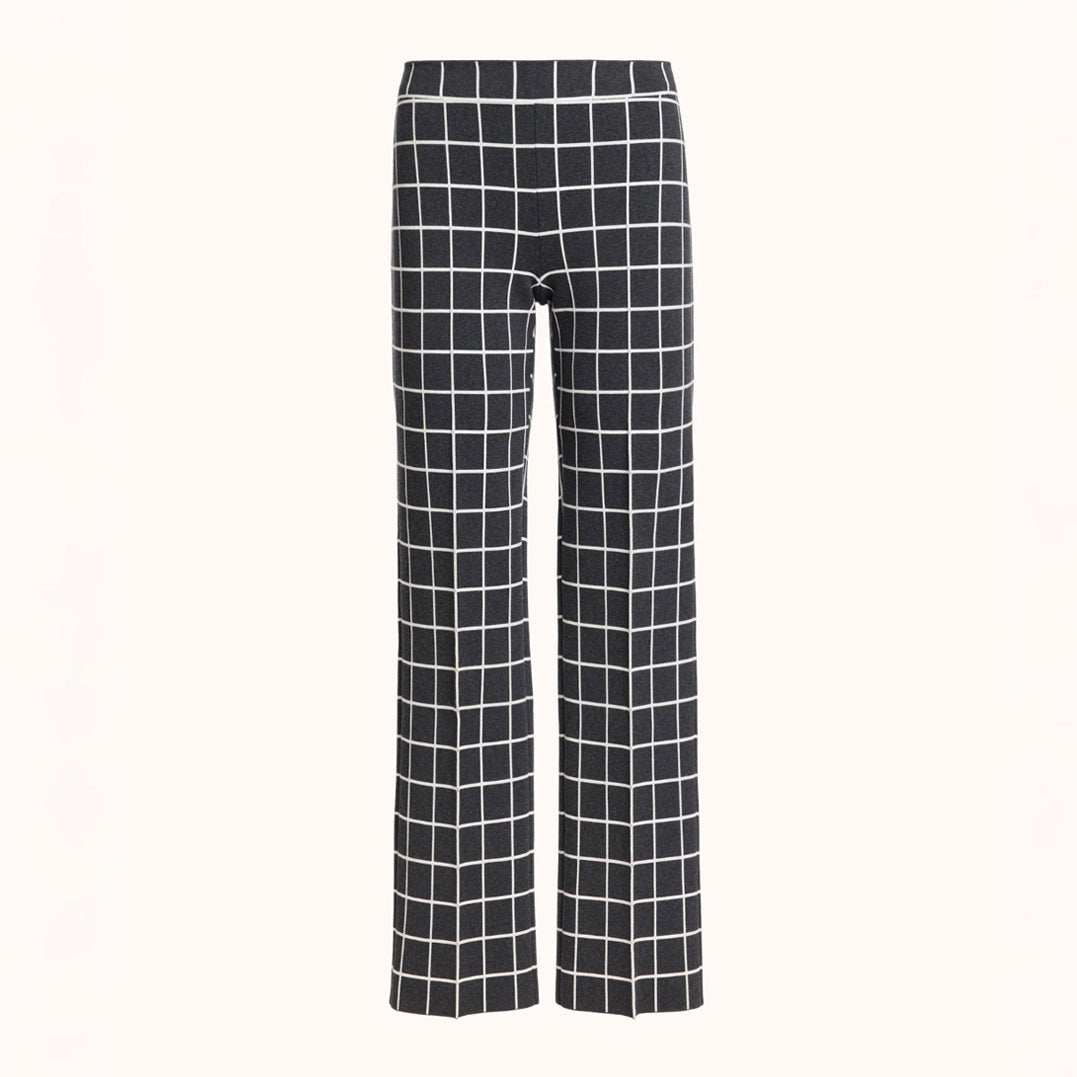 Louis Pant Windowpane in Charcoal Combo