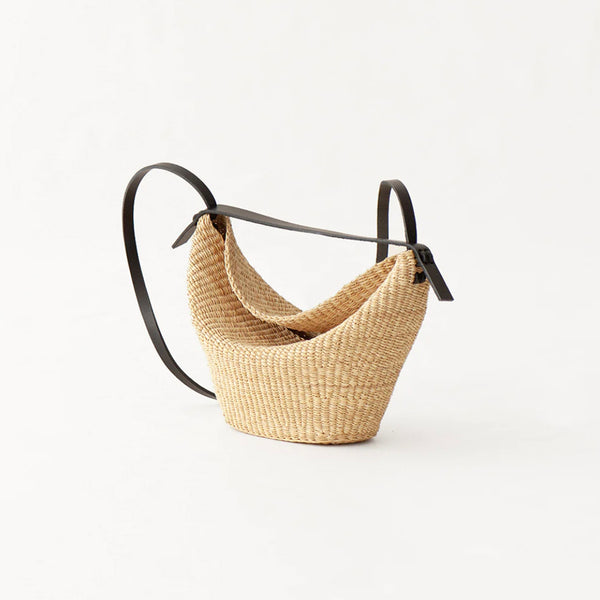 Mini Croissant Straw Shoulder Bag AKAMAE No.35