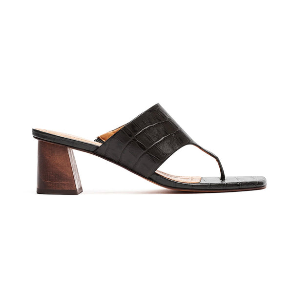 Copa Sandal in Croco Black