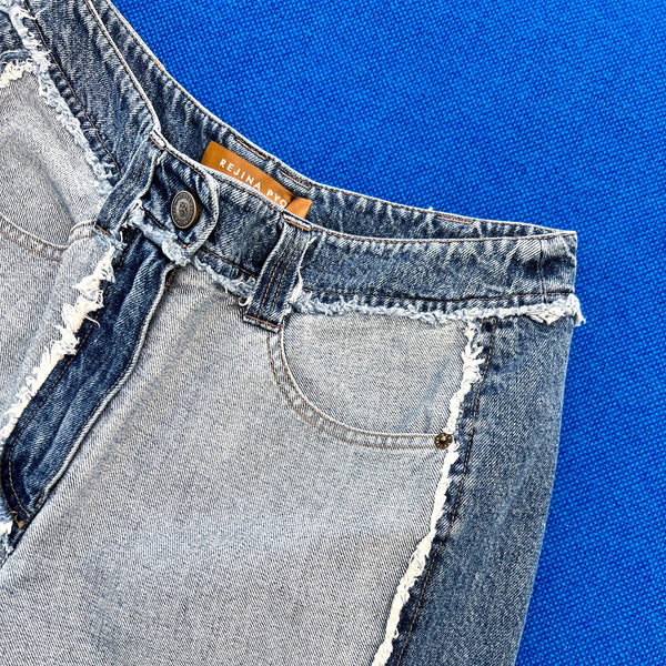 Cora Jeans in Washed Blue Organic Cotton Denim
