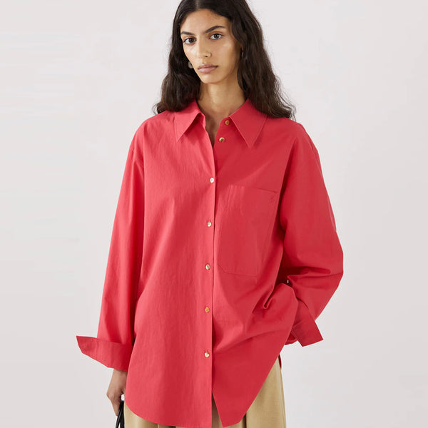Caprice Shirt in Organic Cotton Red