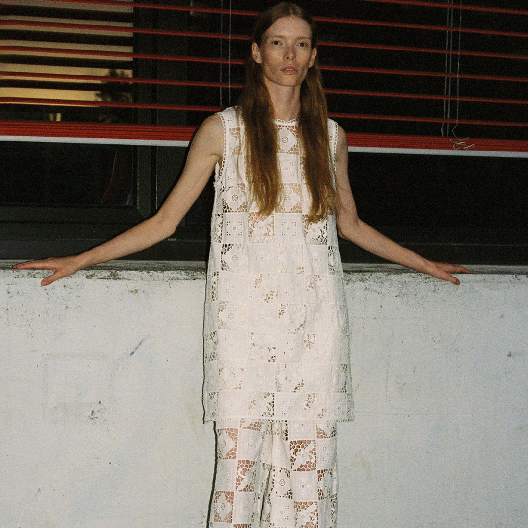 Melia Embroidery Tank Dress in White Misia Melia Embroidery Tank Dress in White Misia