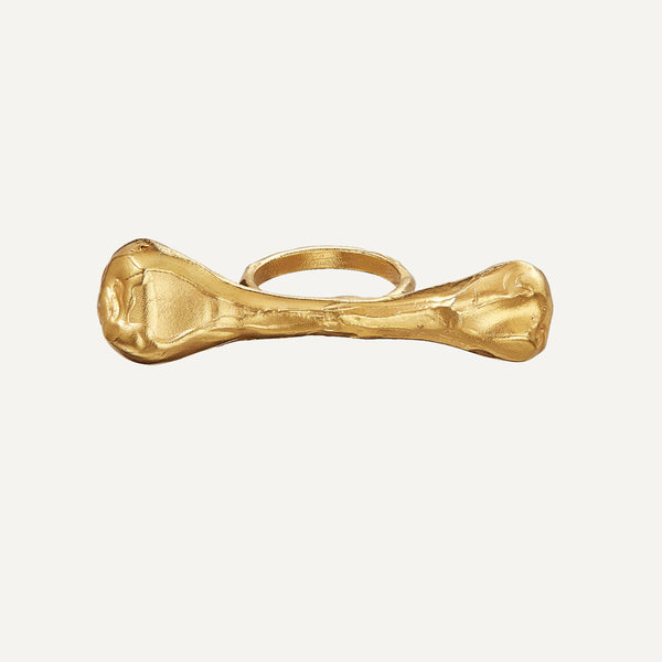 The Bones of Rebirth Ring in Gold Plated Bronze