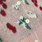 Amelia Cardigan in Red Berries Intarsia on Pink