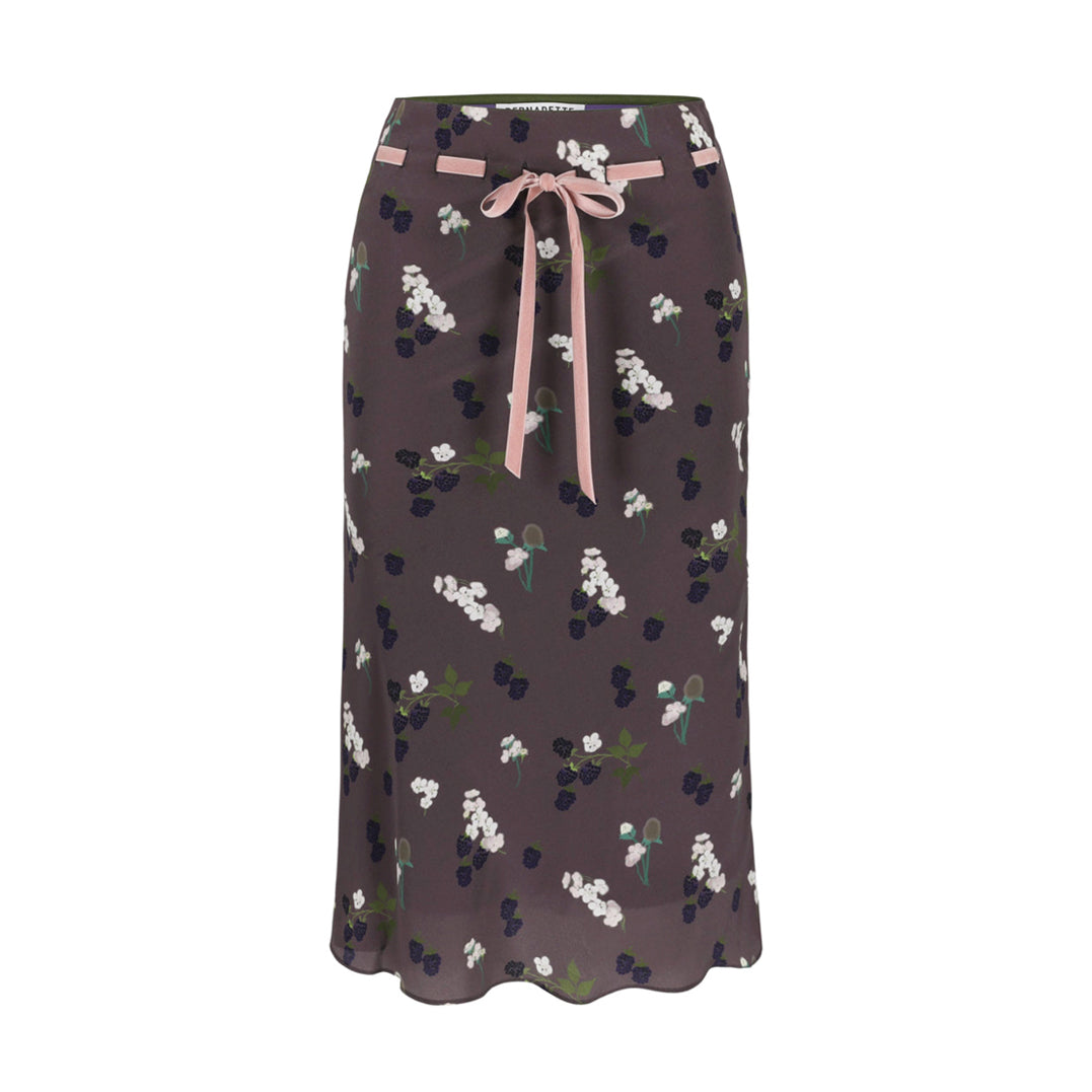 Camille Knee Lenght Skirt in Blackberries Plum