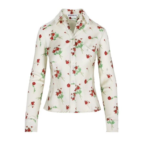 Dara Shirt in Lingerie Roses Red on Cream