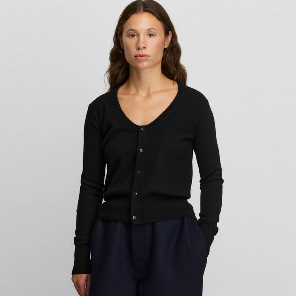 Dorothea Cashmere Cardigan in Raven