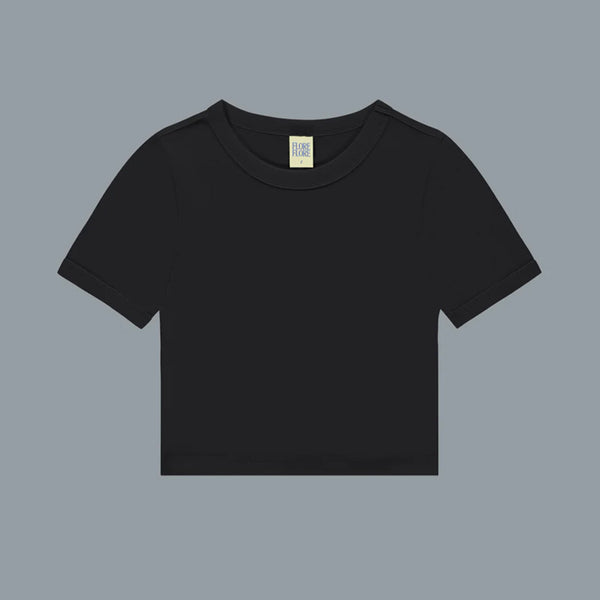 CAR CROP TEE IN BLACK