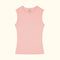Pink sleeveless top on a white background