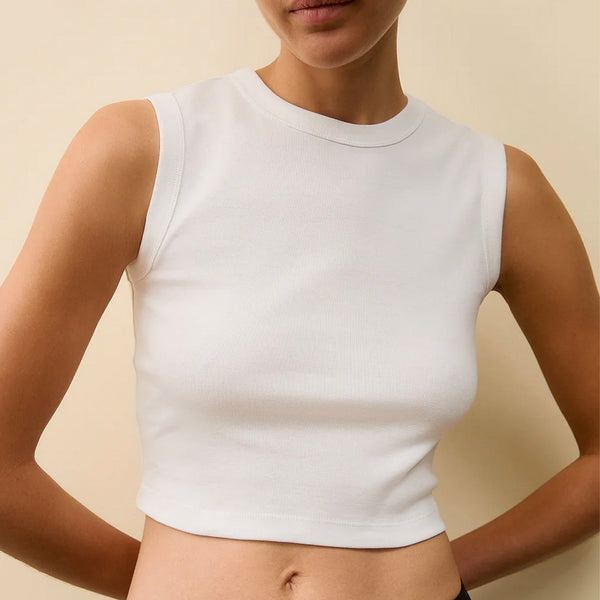 ESMÉ CROP TEE IN WHITE