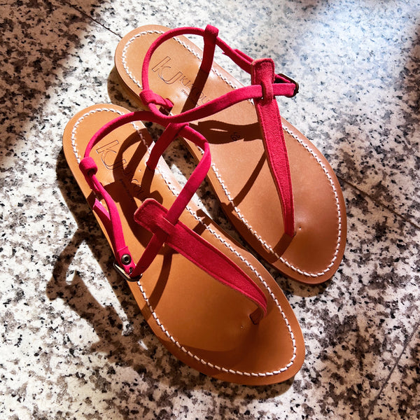 Picon Suede Sandals in Azalea