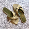 Antonia Flat Sandal in Grey Green Suede