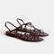 Grace Flat Sandal in Burgundy