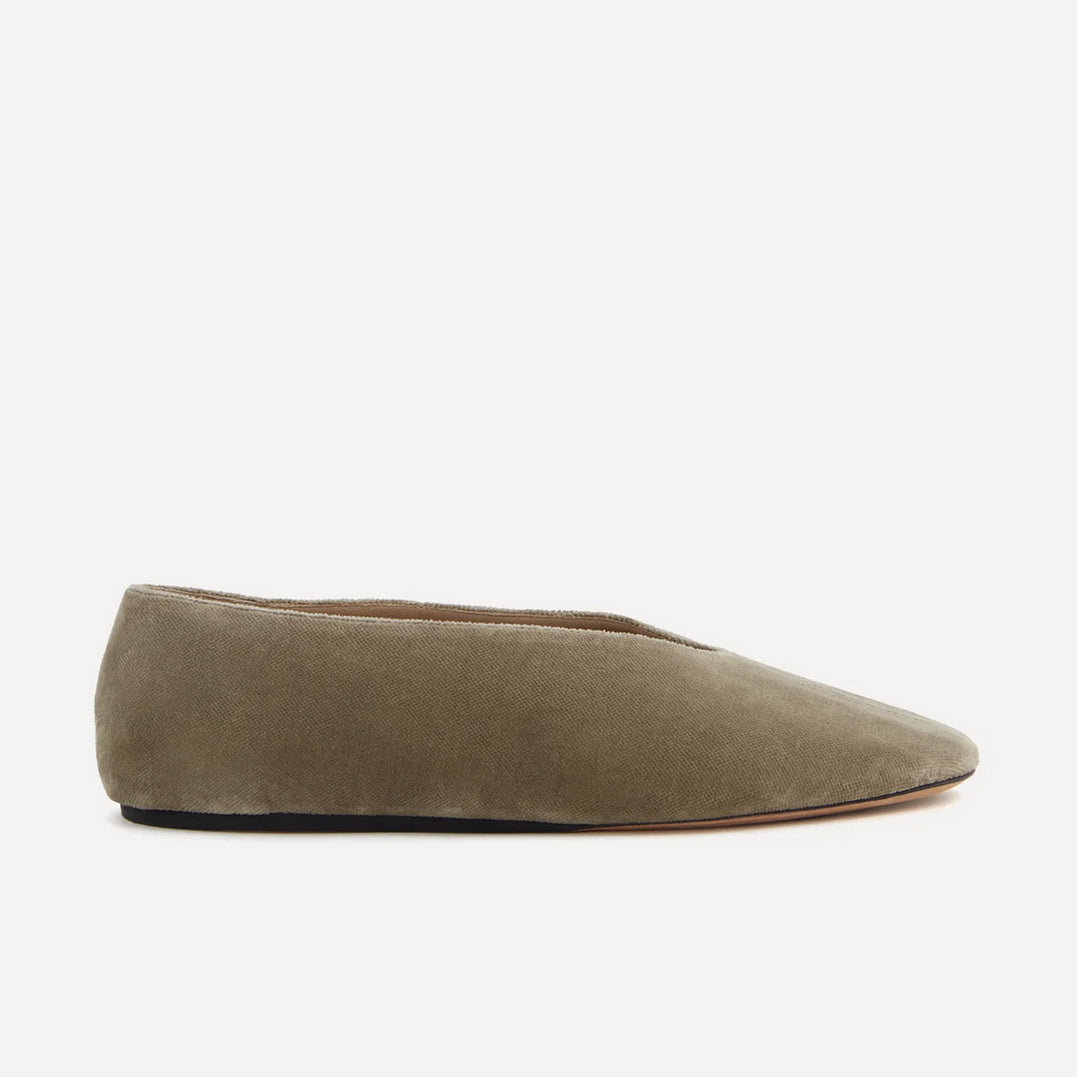 Olympia Slipper in Ash Velvet
