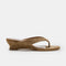 Micro Wegde Thong Sandal in Suede Taupe