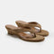 Micro Wegde Thong Sandal in Suede Taupe