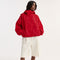 Volume Anorak Jacket in Silk Blend Red