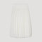 Pleated Cotton Muslin Skirt in Optic White
