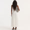 Pleated Cotton Muslin Skirt in Optic White