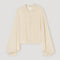 Pleated Silk Sheer Blouse in Cream