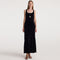 Scoop-neck Velvet Dress in Black