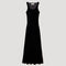 Scoop-neck Velvet Dress in Black