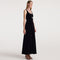Scoop-neck Velvet Dress in Black
