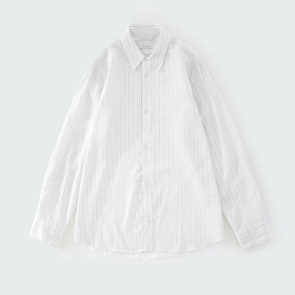 View Silk Boxy Shirt in Ecru and Black