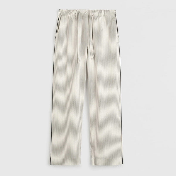 Striped pants on a light gray background