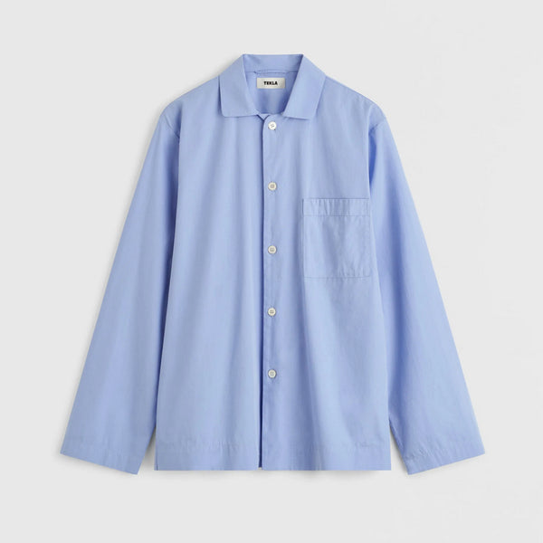 Poplin Long Sleeved Shirt in Cornflower Blue