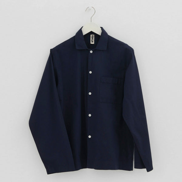Poplin Long Sleeved Shirt in True Navy