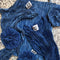 Hand Pleated Silk Scrunchie in Two-tone Indigo