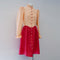 Grace Dress in Peach & Red Linen