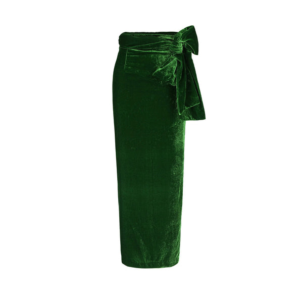 Bernard Velvet Skirt in Emerald Green