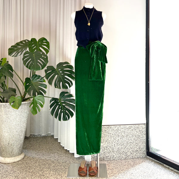 Bernard Velvet Skirt in Emerald Green