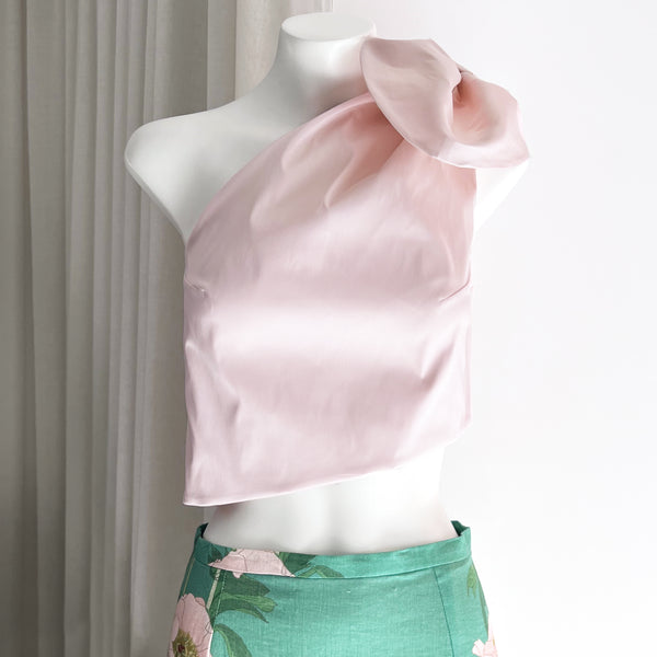 Carlotta Top in Taffeta Blush Pink