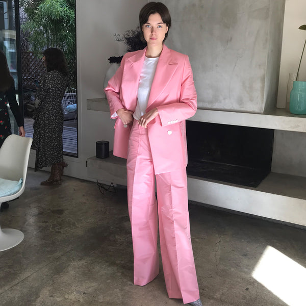 Emma Blazer in Pink Taffeta