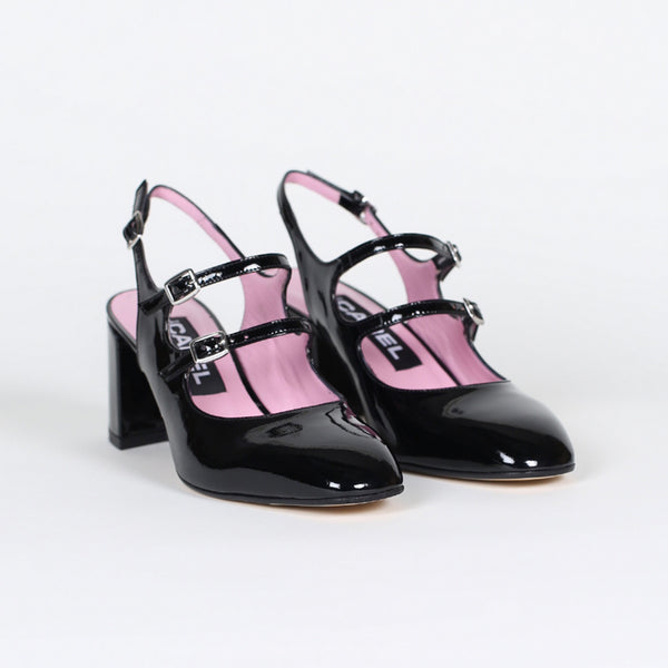 Banana Mary-Janes in Patent Black Leather