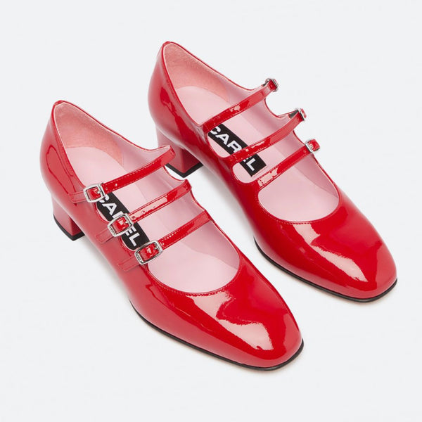 Kina Babies Patent Leather Red with Pink Lining