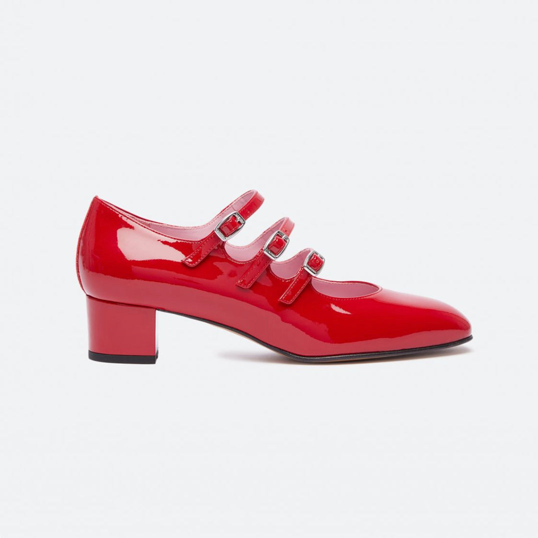 Kina Babies Patent Leather Red with Pink Lining