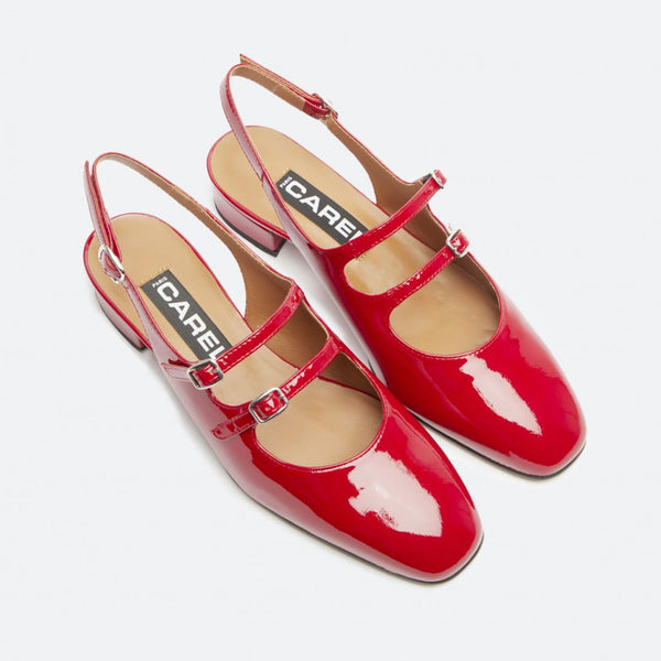 Pêche Slingbacks in Patent Leather Red