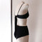 Ana High-Waisted Bikini Bottom in Textured Black