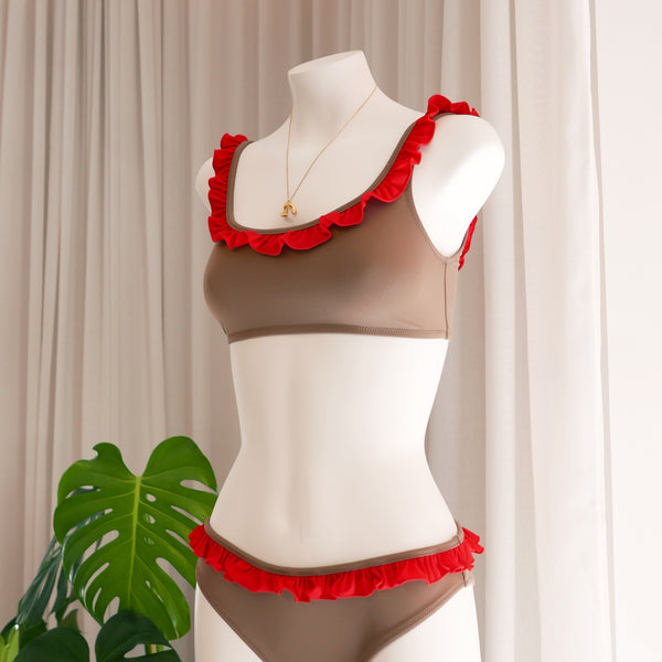 Namoda Bikini Top in Terra & Redcoat