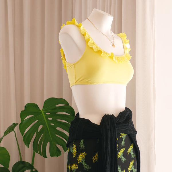 Namoda Ruffle Bikini Top in Lemon