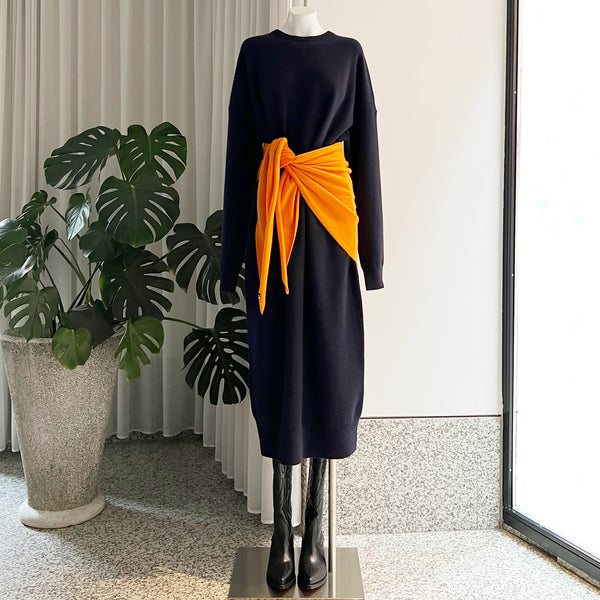 Crew Cashmere Dress in Navy