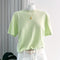 Cuba Cotton-Cashmere Top in Lime